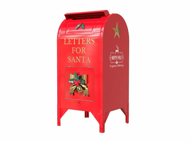 Santa Christmas Mailbox for Letters 3D Model .c4d .max .obj .3ds .fbx .stl .blend 
