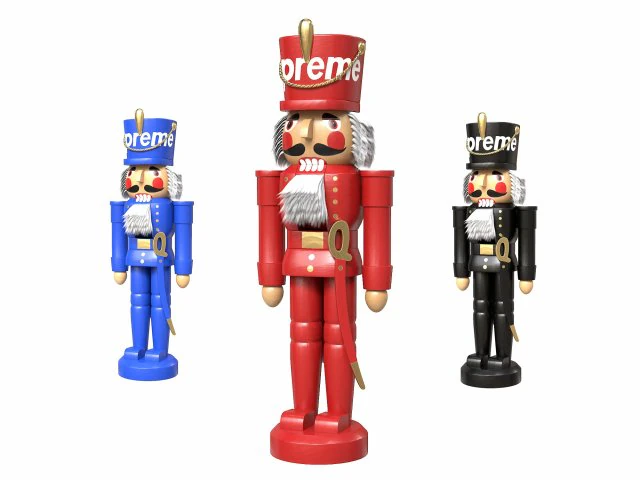 Nutcracker Wooden Soldier Figures Christmas Toy 3D Model .c4d .max .obj .3ds .fbx .stl .blend