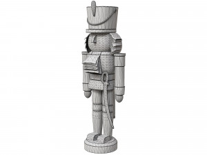 Nutcracker Wooden Soldier Figures Christmas Toy 3D Model