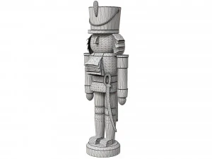 Nutcracker Wooden Soldier Figures Christmas Toy 3D Model