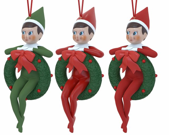 Elf Christmas Tree Toy 3D Model .c4d .max .obj .3ds .fbx .stl .blend 