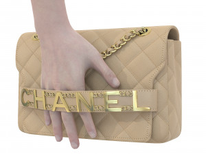 Front Logo Flap Bag Cream 3D-Modell