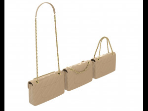Front Logo Flap Bag Cream 3D-Modell