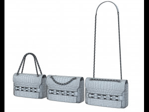 Front Logo Flap Bag Cream 3D-Modell