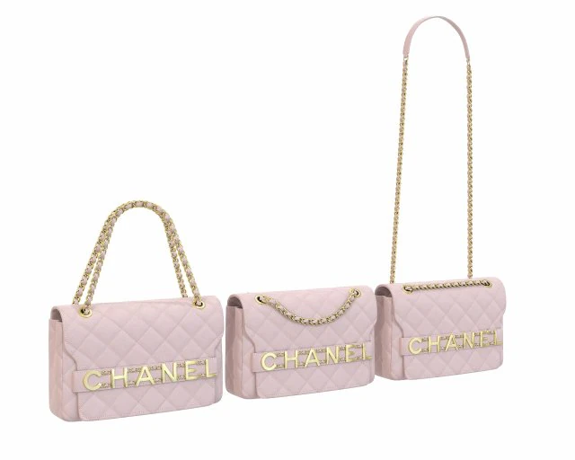 Front Logo Flap Bag Pink 3D Model .c4d .max .obj .3ds .fbx .stl .blend