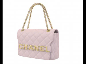 Front Logo Flap Bag Pink 3D Model