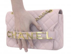 Front Logo Flap Bag Pink Modelo 3D