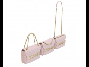 Front Logo Flap Bag Pink 3D Model
