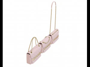 Front Logo Flap Bag Pink 3D Model