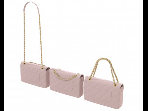Front Logo Flap Bag Pink Modelo 3D