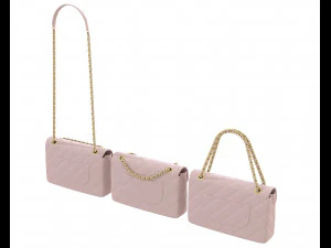 Front Logo Flap Bag Pink 3D Model