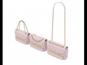 Front Logo Flap Bag Pink 3D Model