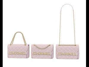 Front Logo Flap Bag Pink 3D Model