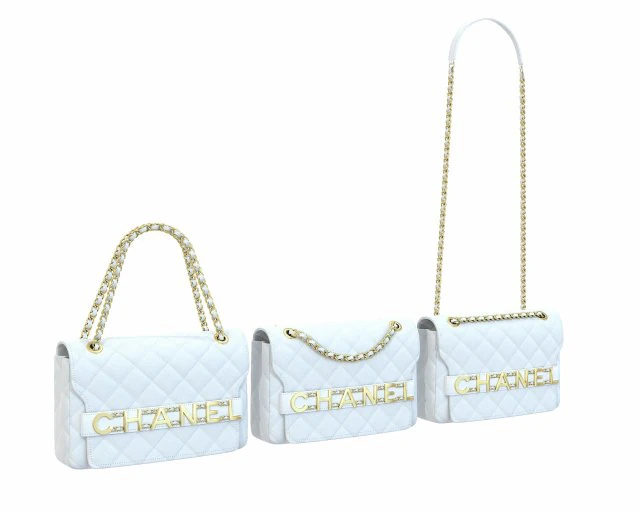 Front Logo Flap Bag White 3D Model .c4d .max .obj .3ds .fbx .stl .blend 