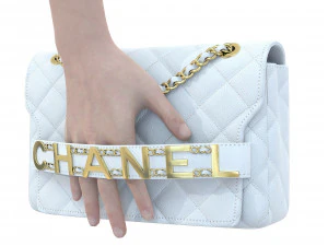 Front Logo Flap Bag White 3D Model