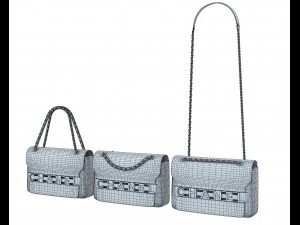 Front Logo Flap Bag White 3D Model