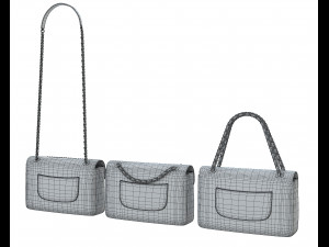 Front Logo Flap Bag White Modelo 3D
