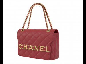 Front Logo Flap Bag Red 3D मॉडल