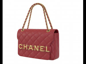 Front Logo Flap Bag Red 3D Model