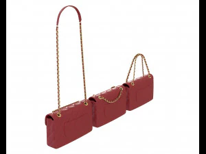 Front Logo Flap Bag Red 3D Model