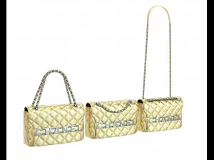 Sac &agrave; rabat avec logo sur le devant Dor&eacute; Modèle 3D