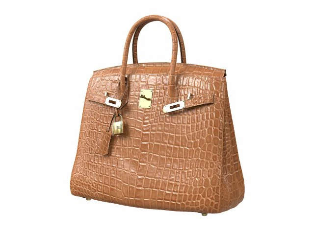 Bag Brown Alligator 3D Model .c4d .max .obj .3ds .fbx .stl .blend