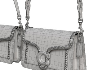 Tabby Ornament Shoulder Bag Yellow 3D 模型