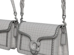 Tabby Ornament Shoulder Bag Yellow 3D Model