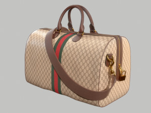 Ophidia GG Brown medium travel duffle bag Modelo 3D