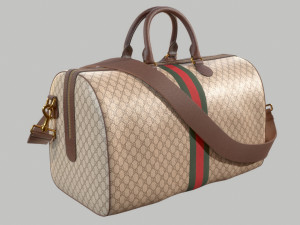 Ophidia GG Brown medium travel duffle bag Modelo 3D