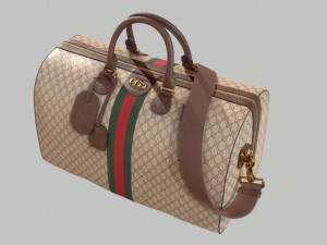 Ophidia GG Brown medium travel duffle bag Modelo 3D