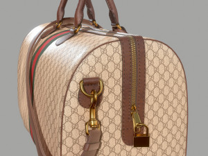 Ophidia GG Brown medium travel duffle bag Modelo 3D
