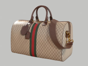 Ophidia GG Brown medium travel duffle bag Modelo 3D