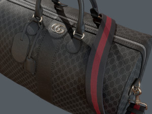 Ophidia GG Black medium travel duffle bag 3D-Modell