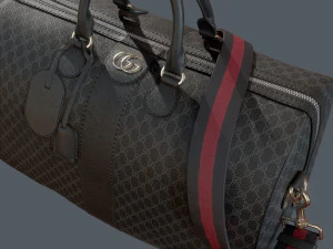 Ophidia GG Black medium travel duffle bag 3D Model