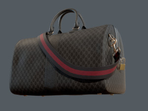 Ophidia GG Black medium travel duffle bag 3D-Modell