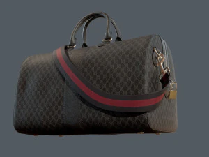 Ophidia GG Black medium travel duffle bag 3D Model