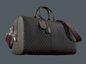 Ophidia GG Black medium travel duffle bag 3D Model