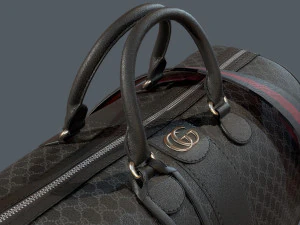 Ophidia GG Black medium travel duffle bag 3D Model