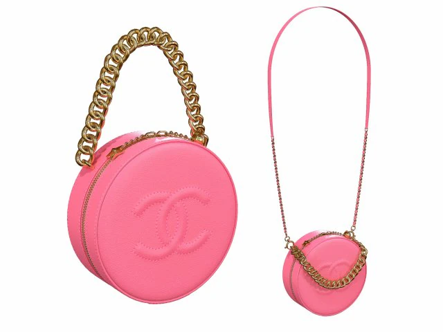 Bag Round Earth Big Logo Pink 3D Model .c4d .max .obj .3ds .fbx .stl .blend 