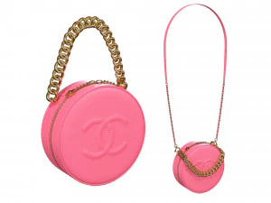 Borsa Round Earth Logo Grande Rosa Modello 3D