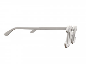 White CC Logo Futuristic Sunglasses 1994 Modello 3D