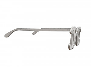 White CC Logo Futuristic Sunglasses 1994 Modello 3D