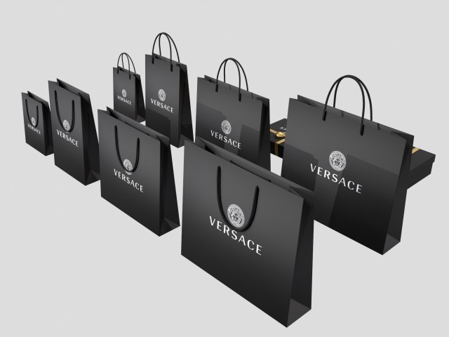 Download Versace Gift Packaging Boxes and Paper Bags 3D Model