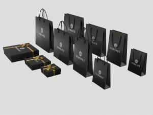 Gift Packaging Boxes and Paper Bags 3D Model