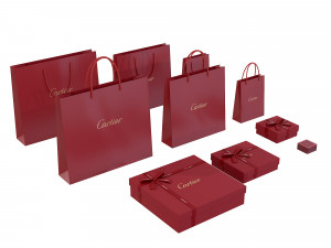 Gift Packaging Boxes and Paper Bags 3D 模型