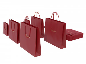 Gift Packaging Boxes and Paper Bags 3D 模型