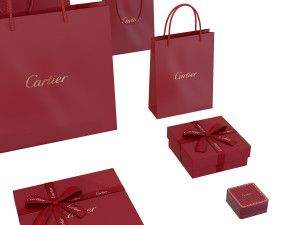 Gift Packaging Boxes and Paper Bags 3D 模型