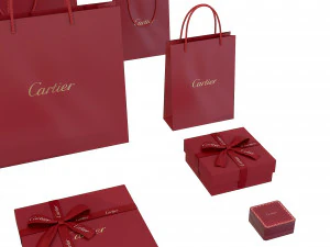 Gift Packaging Boxes and Paper Bags 3D Model