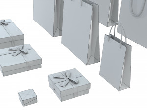 Gift Packaging Boxes and Paper Bags 3D 模型